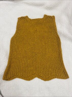 Mustard Knit Sleeveless Shell Sweater
